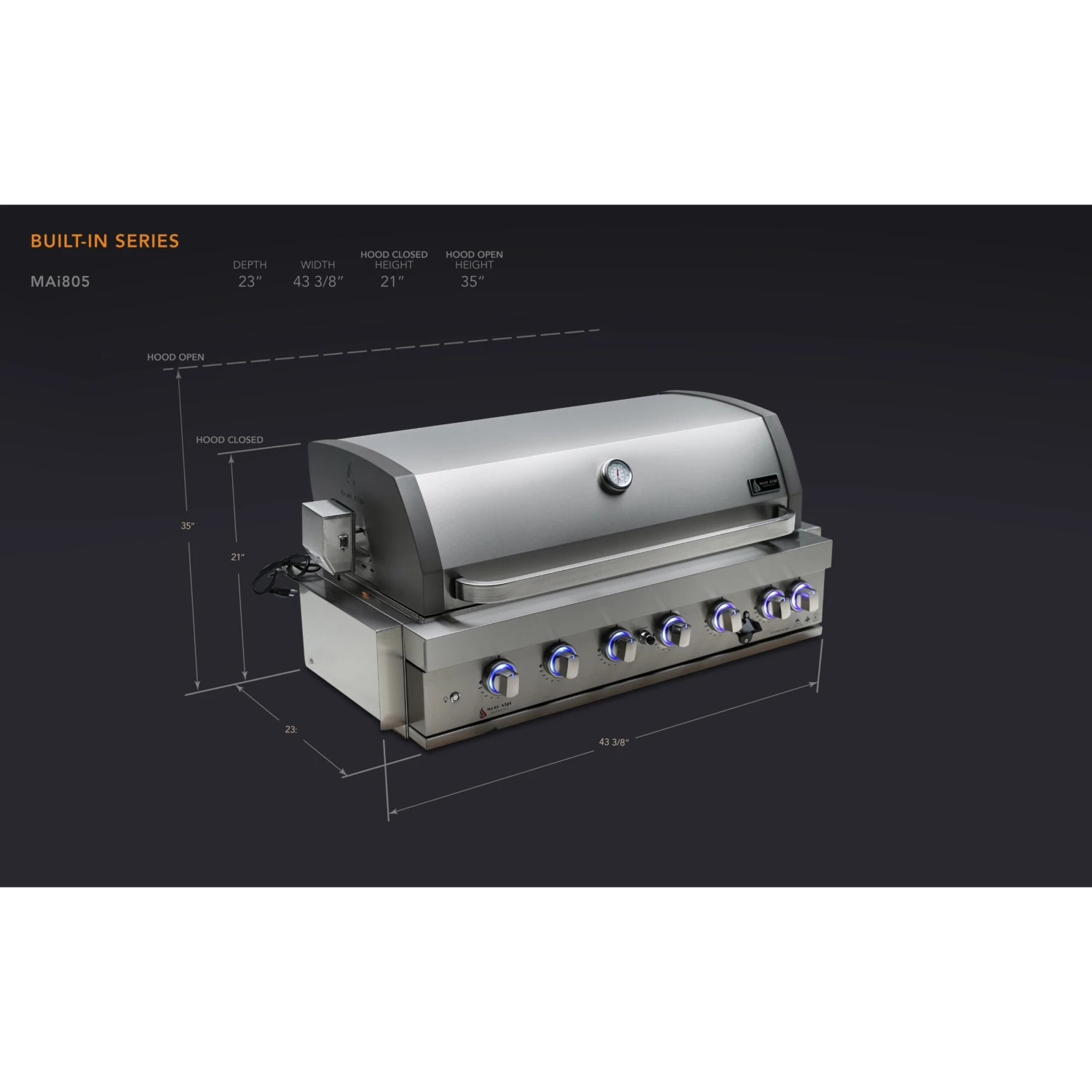 Mont Alpi 805 Built-In Gas Grill - MABI805 4 Mont Alpi 805 Built-In Gas Grill - MABI805 - Image 2