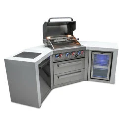 Mont Alpi 400 Deluxe BBQ Grill Island With 45 Degree Corners & Fridge Cabinet - MAi400-D45FC 28 Mont Alpi 400 Deluxe BBQ Grill Island With 45 Degree Corners & Fridge Cabinet - MAi400-D45FC -Outdoor Kitchen Shop mai400 d45fcsideopen
