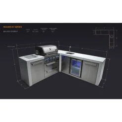 Mont Alpi 400 Deluxe BBQ Grill Island With 90 Degree Corner & Beverage Center - MAi400-D90BEV 23 Mont Alpi 400 Deluxe BBQ Grill Island With 90 Degree Corner & Beverage Center - MAi400-D90BEV -Outdoor Kitchen Shop mai400 d90bevdimensions