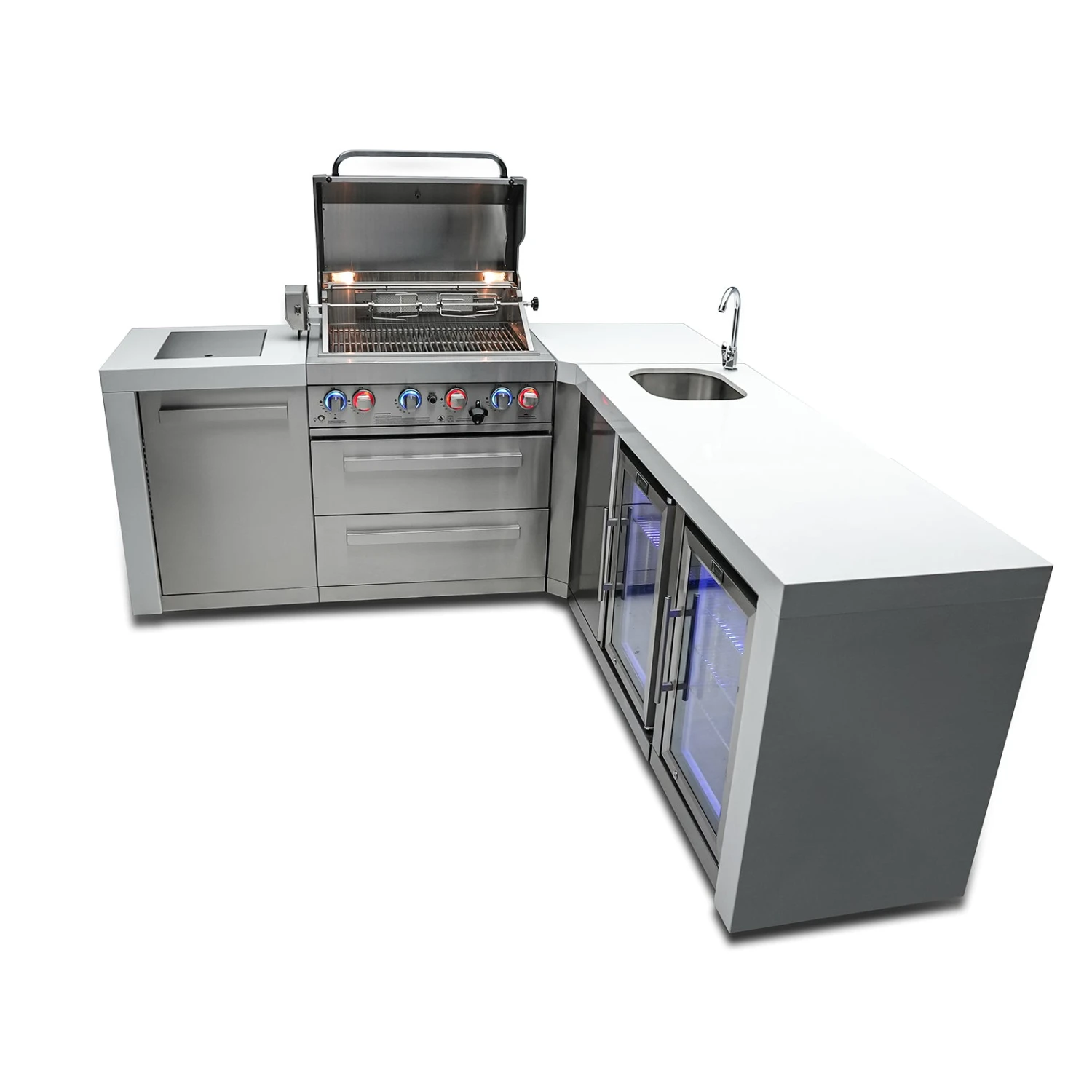 Mont Alpi 400 Deluxe BBQ Grill Island With 90 Degree Corner Beverage Center & Fridge - MAi400-D90BEVFC 6 Mont Alpi 400 Deluxe BBQ Grill Island With 90 Degree Corner Beverage Center & Fridge - MAi400-D90BEVFC - Image 4