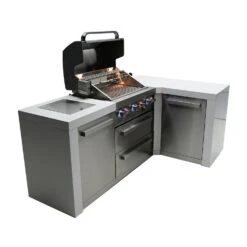 Mont Alpi 400 Deluxe BBQ Grill Island With 90 Degree Corner - MAi400-D90C 23 Mont Alpi 400 Deluxe BBQ Grill Island With 90 Degree Corner - MAi400-D90C -Outdoor Kitchen Shop mai400 d90csideopen