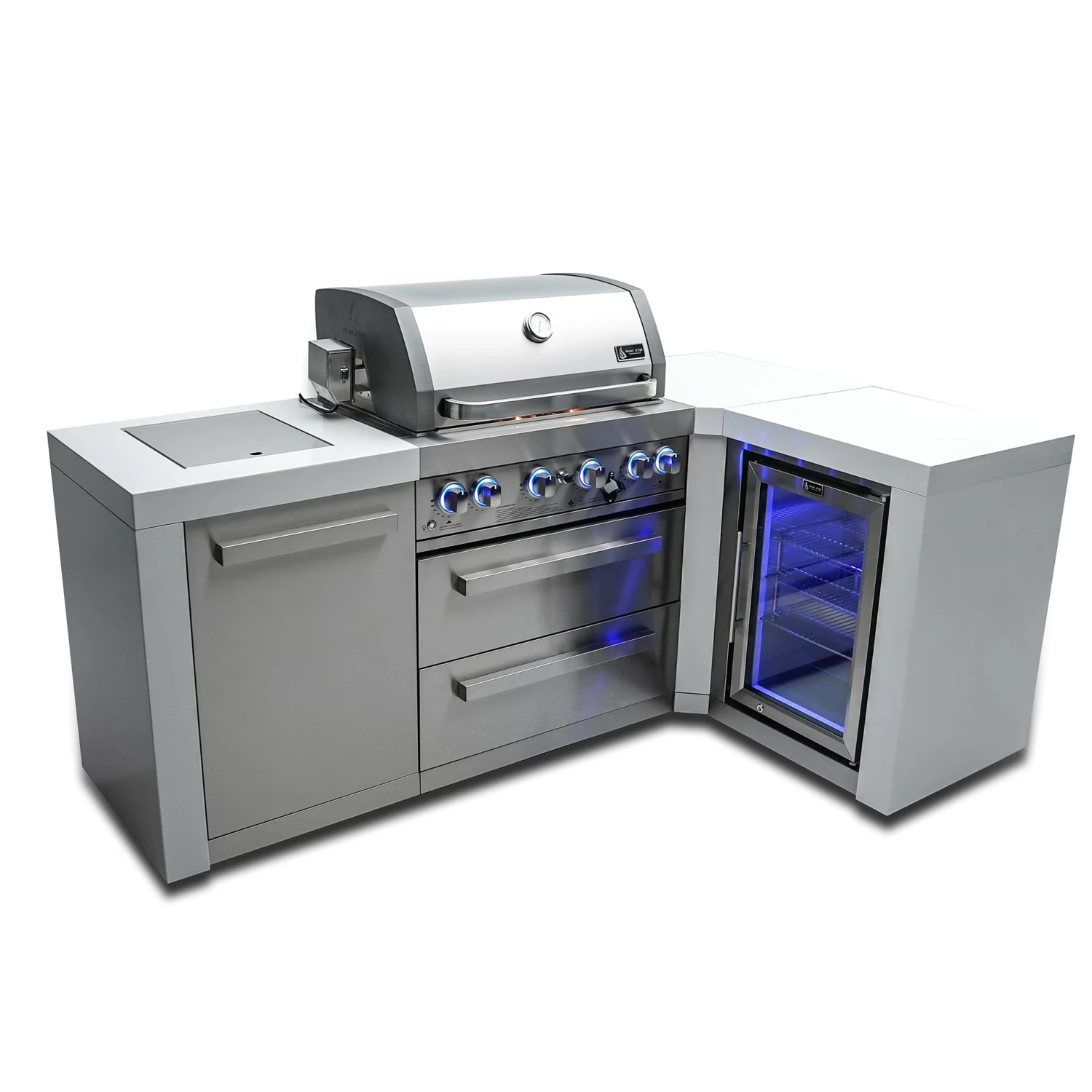 Mont Alpi 400 Deluxe BBQ Grill Island With 90 Degree Corner & Fridge Cabinet - MAi400-D90FC 3 Mont Alpi 400 Deluxe BBQ Grill Island With 90 Degree Corner & Fridge Cabinet - MAi400-D90FC