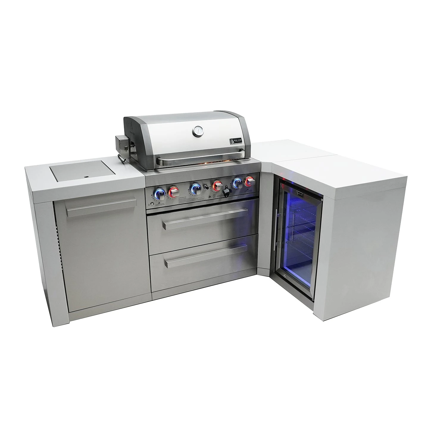 Mont Alpi 400 Deluxe BBQ Grill Island With 90 Degree Corner & Fridge Cabinet - MAi400-D90FC 7 Mont Alpi 400 Deluxe BBQ Grill Island With 90 Degree Corner & Fridge Cabinet - MAi400-D90FC - Image 5