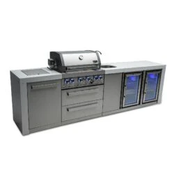 Mont Alpi 400 Deluxe BBQ Grill Island With Beverage Center & Fridge - MAi400-DBEVFC 27 Mont Alpi 400 Deluxe BBQ Grill Island With Beverage Center & Fridge - MAi400-DBEVFC -Outdoor Kitchen Shop mai400 dbevfcside