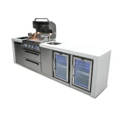 Mont Alpi 400 Deluxe BBQ Grill Island With Beverage Center & Fridge - MAi400-DBEVFC 29 Mont Alpi 400 Deluxe BBQ Grill Island With Beverage Center & Fridge - MAi400-DBEVFC -Outdoor Kitchen Shop mai400 dbevfcside2open