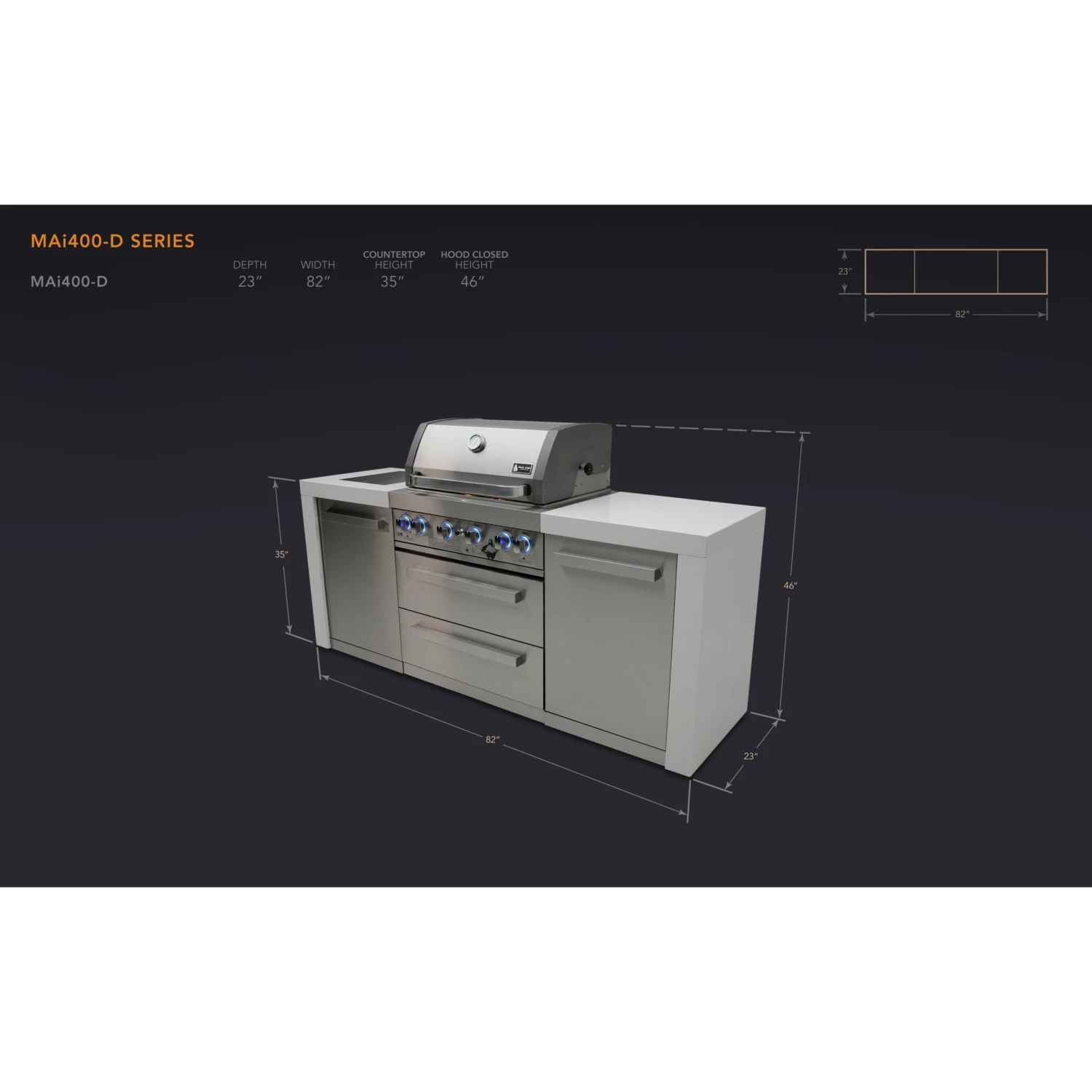 Mont Alpi 400 Deluxe BBQ Grill Island - MAi400-D 4 Mont Alpi 400 Deluxe BBQ Grill Island - MAi400-D - Image 2