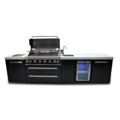 Mont Alpi 805 Black Stainless Steel BBQ Grill Island With Beverage Center - MAi805-BSSBEV 23 Mont Alpi 805 Black Stainless Steel BBQ Grill Island With Beverage Center - MAi805-BSSBEV -Outdoor Kitchen Shop mai805 bssbevfrontopen
