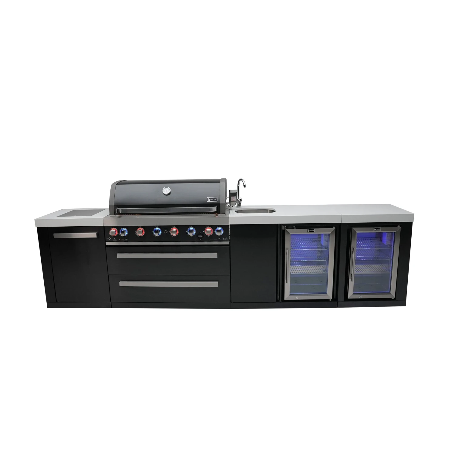 Mont Alpi 805 Black Stainless Steel BBQ Grill Island With Beverage Center & Fridge - MAi805-BSSBEVFC 3 Mont Alpi 805 Black Stainless Steel BBQ Grill Island With Beverage Center & Fridge - MAi805-BSSBEVFC
