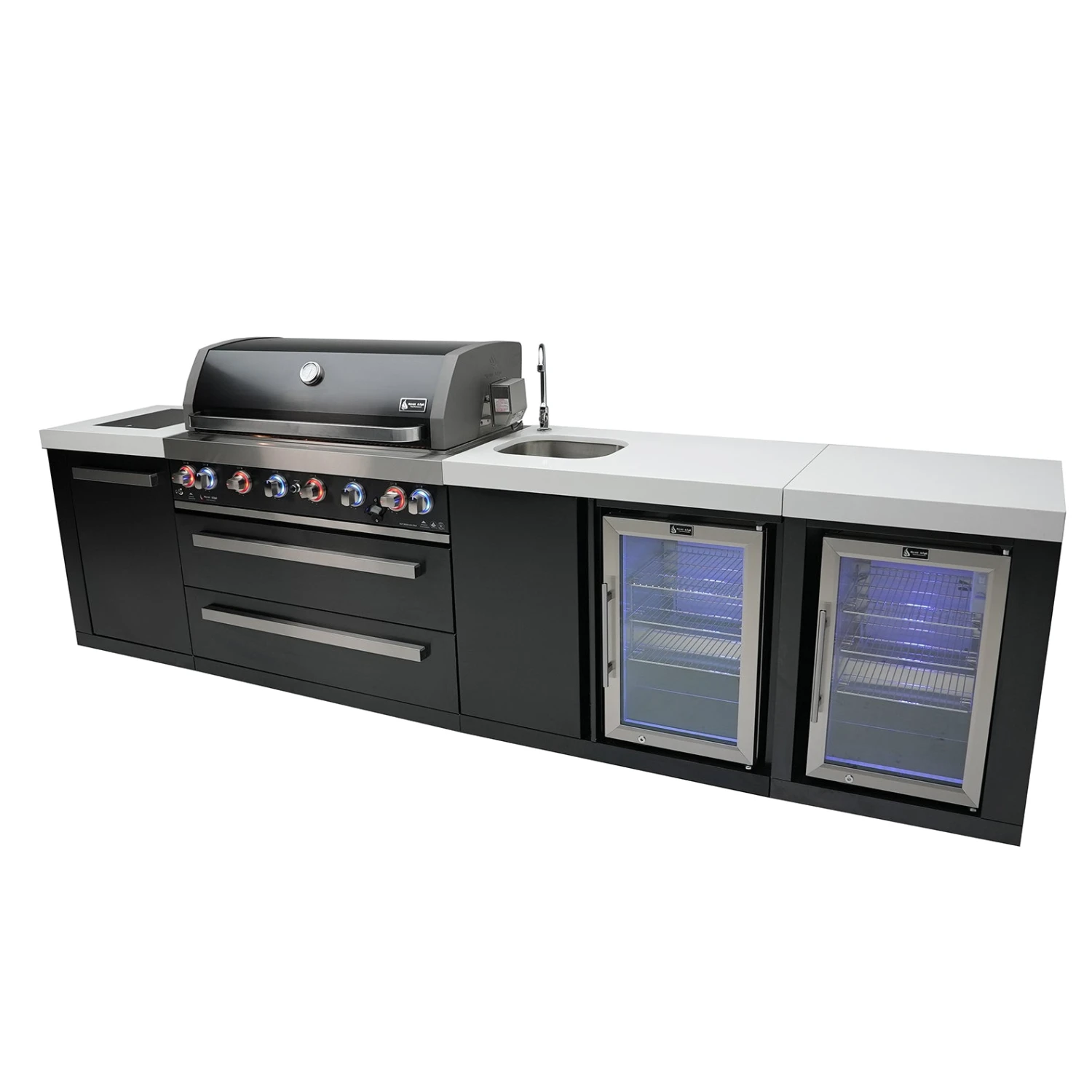 Mont Alpi 805 Black Stainless Steel BBQ Grill Island With Beverage Center & Fridge - MAi805-BSSBEVFC 7 Mont Alpi 805 Black Stainless Steel BBQ Grill Island With Beverage Center & Fridge - MAi805-BSSBEVFC - Image 5