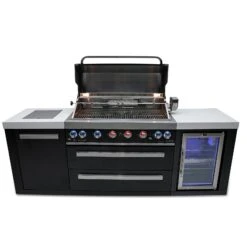 Mont Alpi 805 Black Stainless Steel BBQ Grill Island With Fridge Cabinet - MAi805-BSSFC 21 Mont Alpi 805 Black Stainless Steel BBQ Grill Island With Fridge Cabinet - MAi805-BSSFC -Outdoor Kitchen Shop mai805 bssfcfrontopen