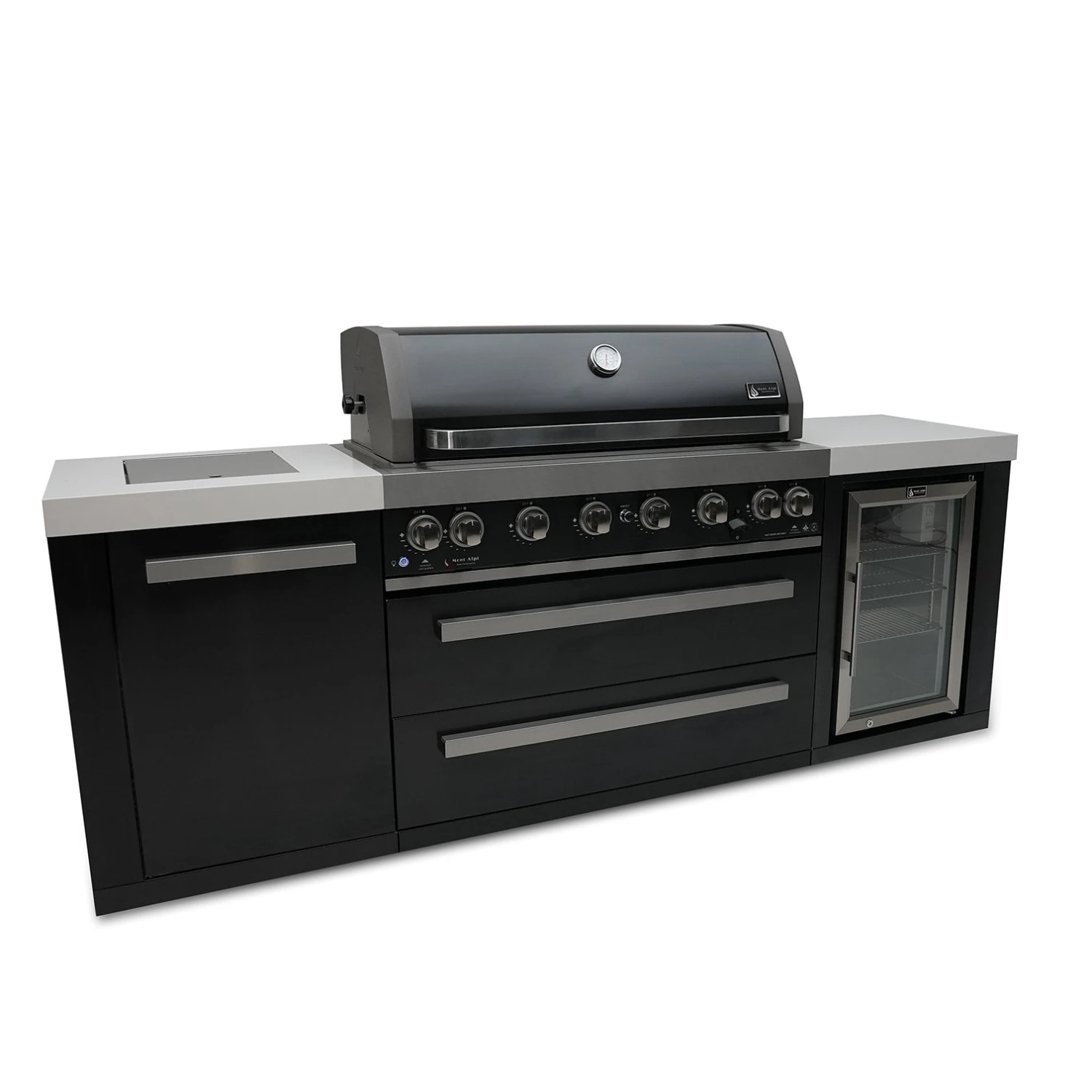 Mont Alpi 805 Black Stainless Steel BBQ Grill Island With Fridge Cabinet - MAi805-BSSFC 3 Mont Alpi 805 Black Stainless Steel BBQ Grill Island With Fridge Cabinet - MAi805-BSSFC