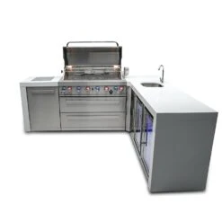 Mont Alpi 805 Deluxe BBQ Grill Island With 90 Degree Corner Beverage Center & Fridge - MAi805-D90BEVFC 26 Mont Alpi 805 Deluxe BBQ Grill Island With 90 Degree Corner Beverage Center & Fridge - MAi805-D90BEVFC -Outdoor Kitchen Shop mai805 d90bevfcfrontopen