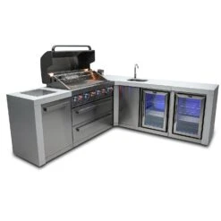 Mont Alpi 805 Deluxe BBQ Grill Island With 90 Degree Corner Beverage Center & Fridge - MAi805-D90BEVFC 25 Mont Alpi 805 Deluxe BBQ Grill Island With 90 Degree Corner Beverage Center & Fridge - MAi805-D90BEVFC -Outdoor Kitchen Shop mai805 d90bevfcheroopen