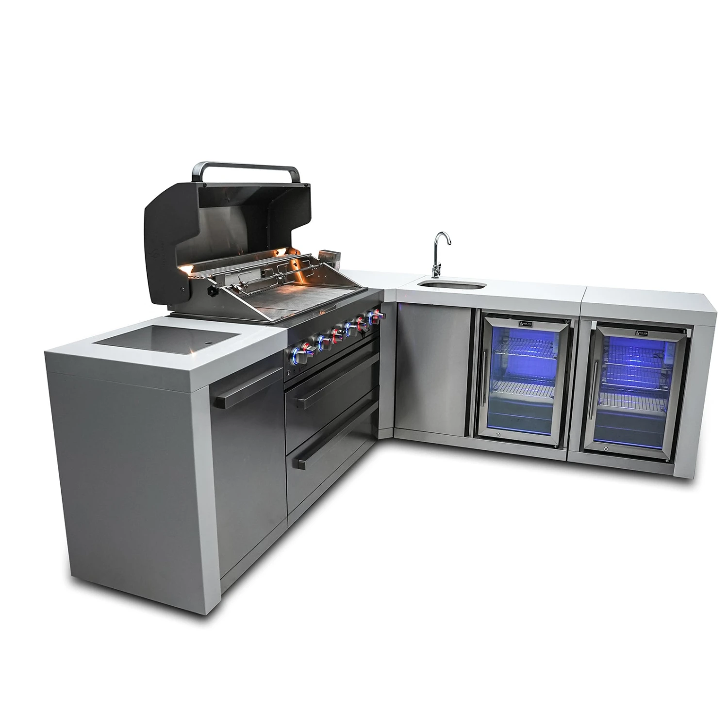 Mont Alpi 805 Deluxe BBQ Grill Island With 90 Degree Corner Beverage Center & Fridge - MAi805-D90BEVFC 9 Mont Alpi 805 Deluxe BBQ Grill Island With 90 Degree Corner Beverage Center & Fridge - MAi805-D90BEVFC - Image 7