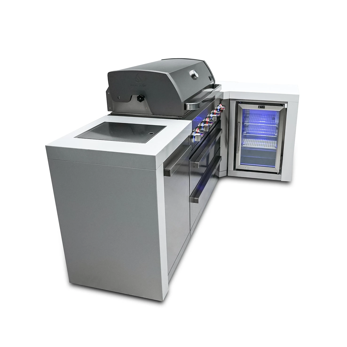 Mont Alpi 805 Deluxe BBQ Grill Island With 90 Degree Corner & Fridge Cabinet - MAi805-D90FC 9 Mont Alpi 805 Deluxe BBQ Grill Island With 90 Degree Corner & Fridge Cabinet - MAi805-D90FC - Image 7