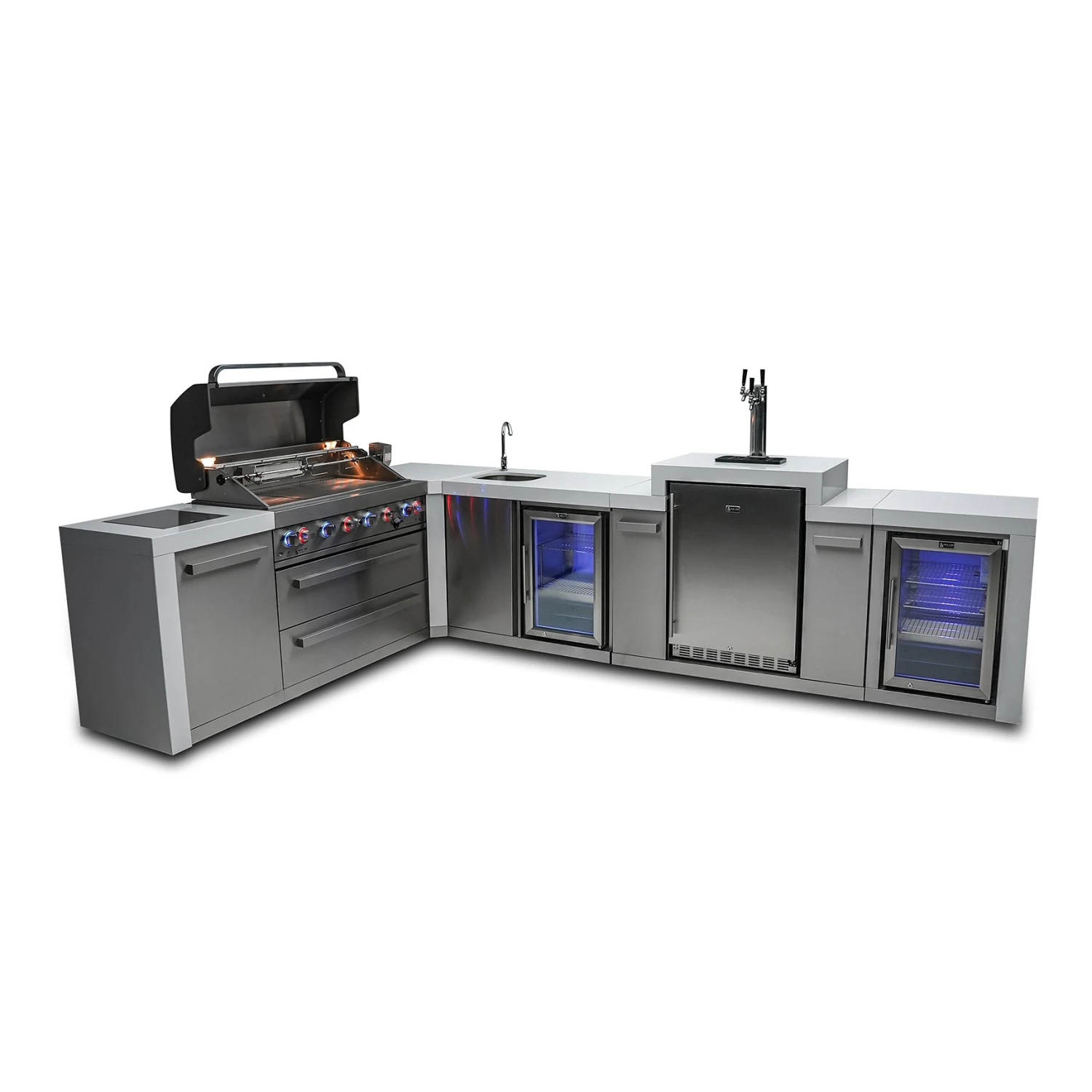 Mont Alpi 805 Deluxe BBQ Grill Island With 90 Degree Corner, Kegerator, Beverage Center & Fridge Cabinet - MAi805-D90KEGBEVFC 8 Mont Alpi 805 Deluxe BBQ Grill Island With 90 Degree Corner, Kegerator, Beverage Center & Fridge Cabinet - MAi805-D90KEGBEVFC - Image 6