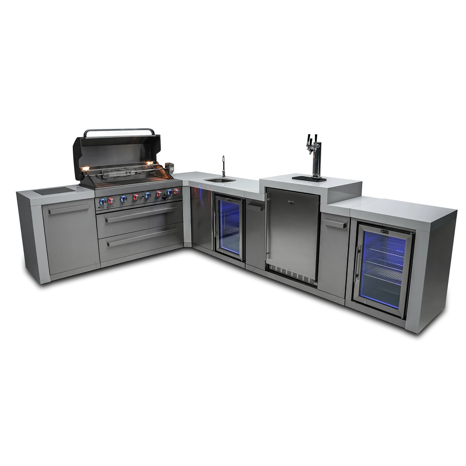 Mont Alpi 805 Deluxe BBQ Grill Island With 90 Degree Corner, Kegerator, Beverage Center & Fridge Cabinet - MAi805-D90KEGBEVFC 6 Mont Alpi 805 Deluxe BBQ Grill Island With 90 Degree Corner, Kegerator, Beverage Center & Fridge Cabinet - MAi805-D90KEGBEVFC - Image 4