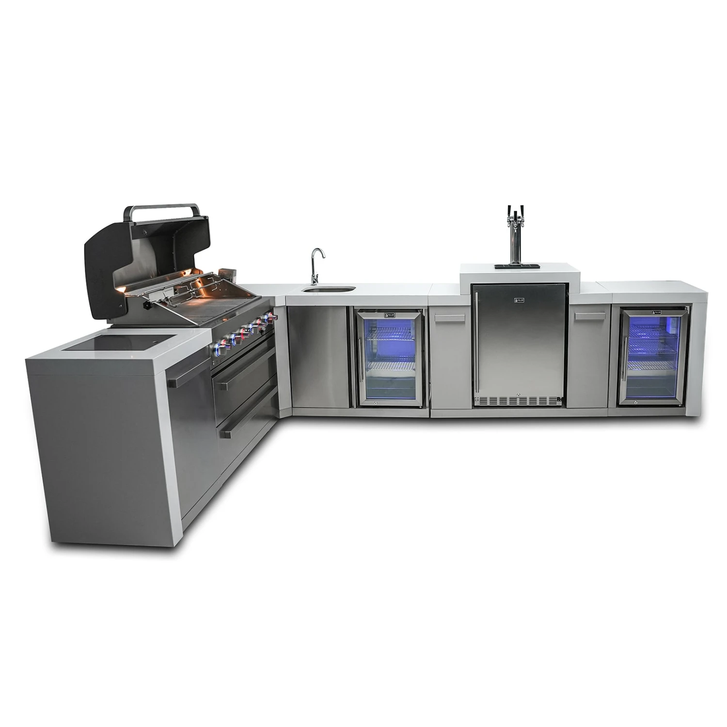 Mont Alpi 805 Deluxe BBQ Grill Island With 90 Degree Corner, Kegerator, Beverage Center & Fridge Cabinet - MAi805-D90KEGBEVFC 10 Mont Alpi 805 Deluxe BBQ Grill Island With 90 Degree Corner, Kegerator, Beverage Center & Fridge Cabinet - MAi805-D90KEGBEVFC - Image 8