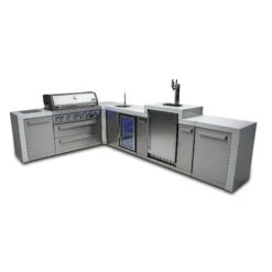 Mont Alpi 805 Deluxe BBQ Grill Island With 90 Degree Corner, Kegerator & Beverage Center - MAi805-D90KEGBEV