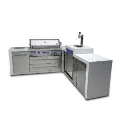 Mont Alpi 805 Deluxe BBQ Grill Island With 90 Degree Corner & Kegerator - MAi805-D90KEG -Outdoor Kitchen Shop mai805 d90keghero