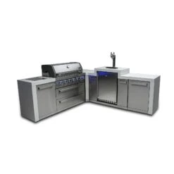 Mont Alpi 805 Deluxe BBQ Grill Island With 90 Degree Corner & Kegerator - MAi805-D90KEG