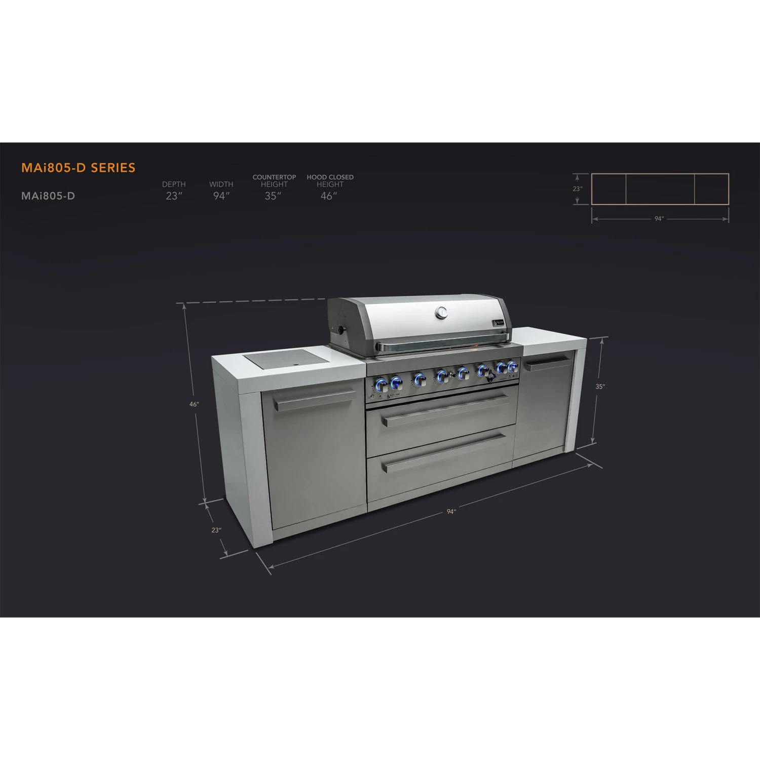 Mont Alpi 805 Deluxe BBQ Grill Island - MAi805-D 4 Mont Alpi 805 Deluxe BBQ Grill Island - MAi805-D - Image 2