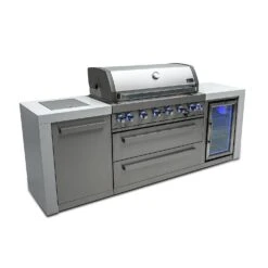 Mont Alpi 805 Deluxe BBQ Grill Island With Fridge Cabinet - MAi805-DFC -Outdoor Kitchen Shop mai805 dfcside