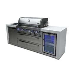 Mont Alpi 805 Deluxe BBQ Grill Island With Fridge Cabinet - MAi805-DFC -Outdoor Kitchen Shop mai805 dfcside2