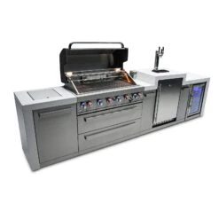 Mont Alpi 805 Deluxe BBQ Grill Island With Kegerator & Fridge Cabinet - MAI805-DKEGFC 27 Mont Alpi 805 Deluxe BBQ Grill Island With Kegerator & Fridge Cabinet - MAI805-DKEGFC -Outdoor Kitchen Shop mai805 dkegfcsideopen
