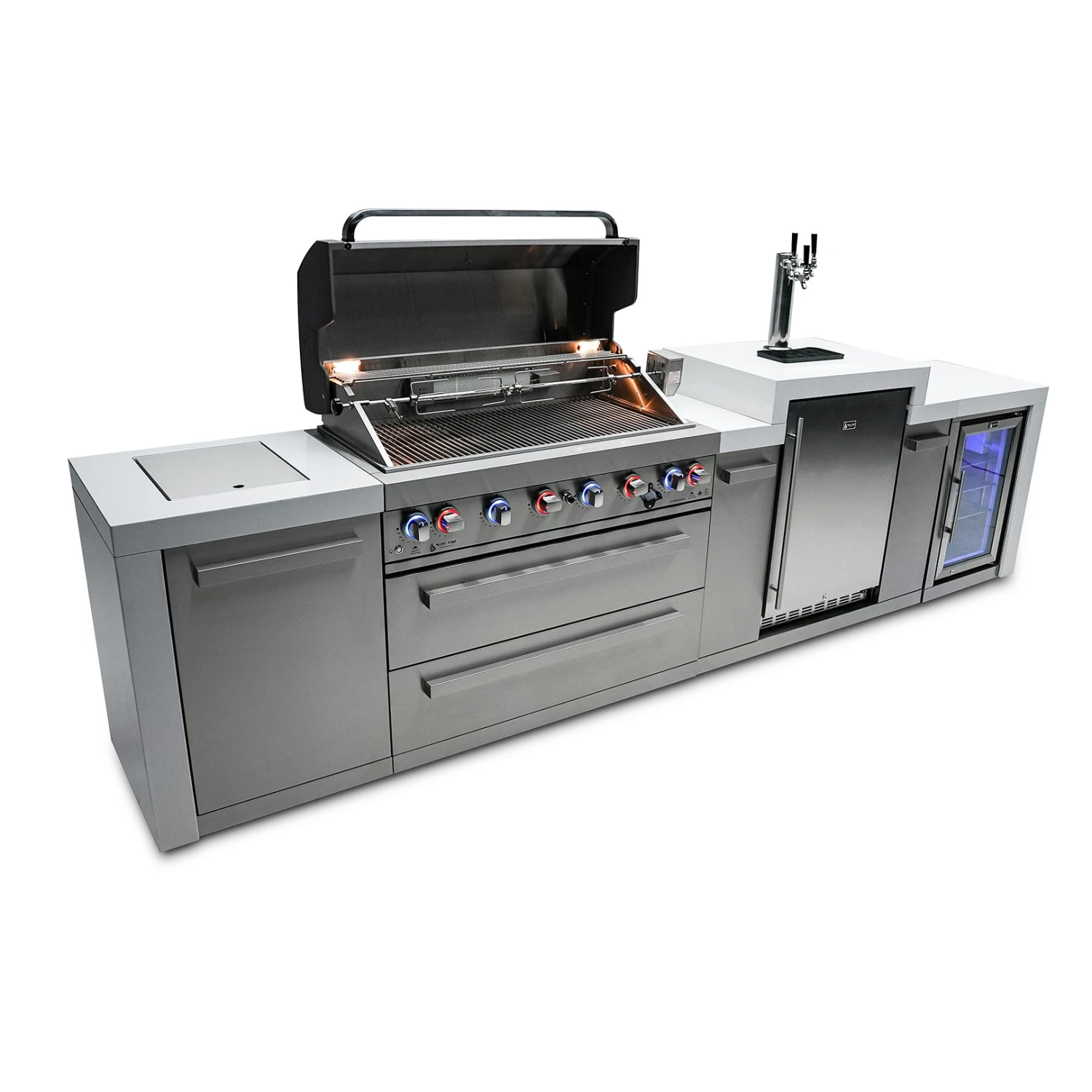 Mont Alpi 805 Deluxe BBQ Grill Island With Kegerator & Fridge Cabinet - MAI805-DKEGFC 8 Mont Alpi 805 Deluxe BBQ Grill Island With Kegerator & Fridge Cabinet - MAI805-DKEGFC - Image 6