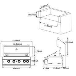 Mont Alpi 400 Built-In Gas Grill - MABI400 19 Mont Alpi 400 Built-In Gas Grill - MABI400 -Outdoor Kitchen Shop montalpi400dimensions