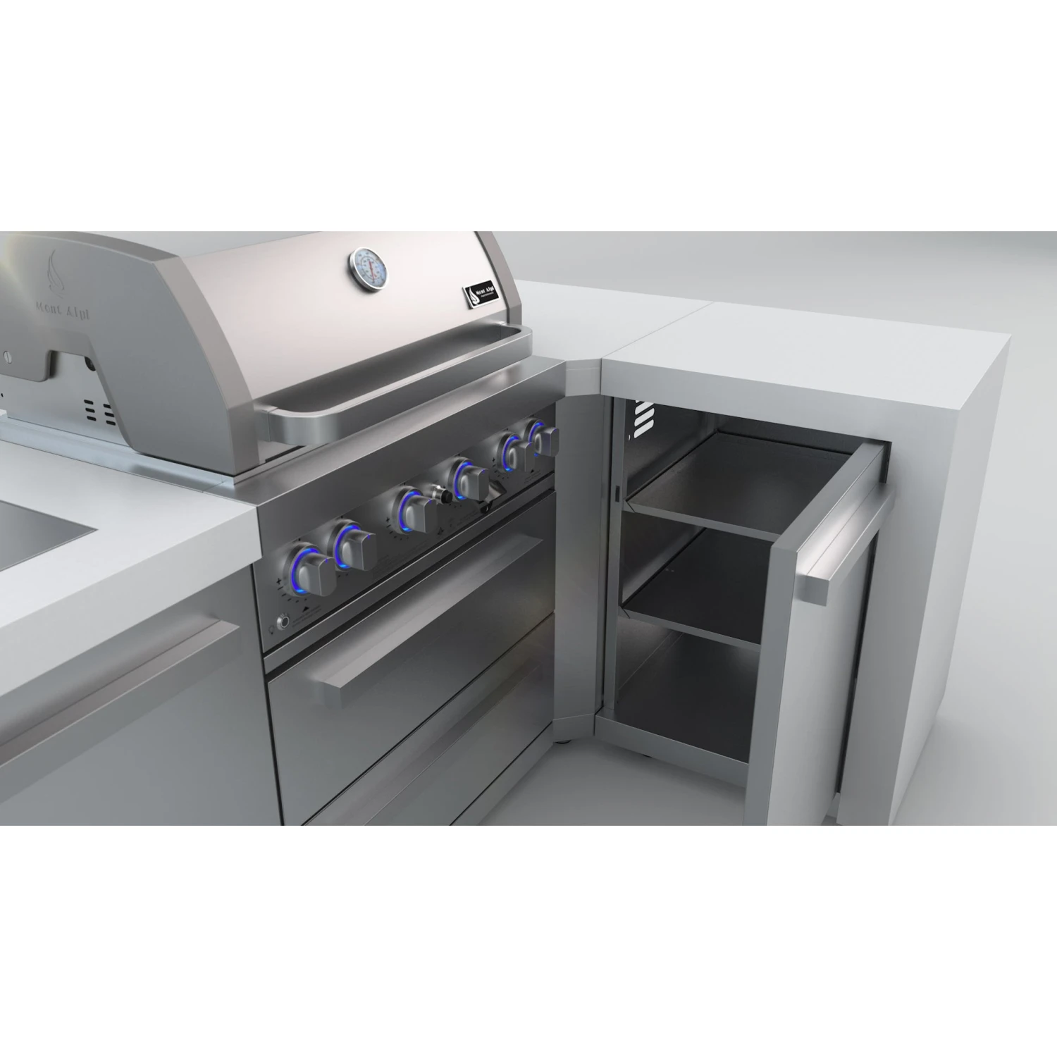 Mont Alpi 400 Deluxe BBQ Grill Island With 90 Degree Corner - MAi400-D90C 9 Mont Alpi 400 Deluxe BBQ Grill Island With 90 Degree Corner - MAi400-D90C - Image 7