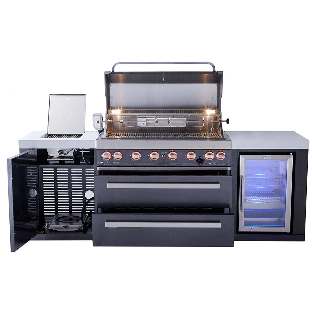 Mont Alpi 805 Black Stainless Steel BBQ Grill Island With Fridge Cabinet - MAi805-BSSFC 15 Mont Alpi 805 Black Stainless Steel BBQ Grill Island With Fridge Cabinet - MAi805-BSSFC - Image 13