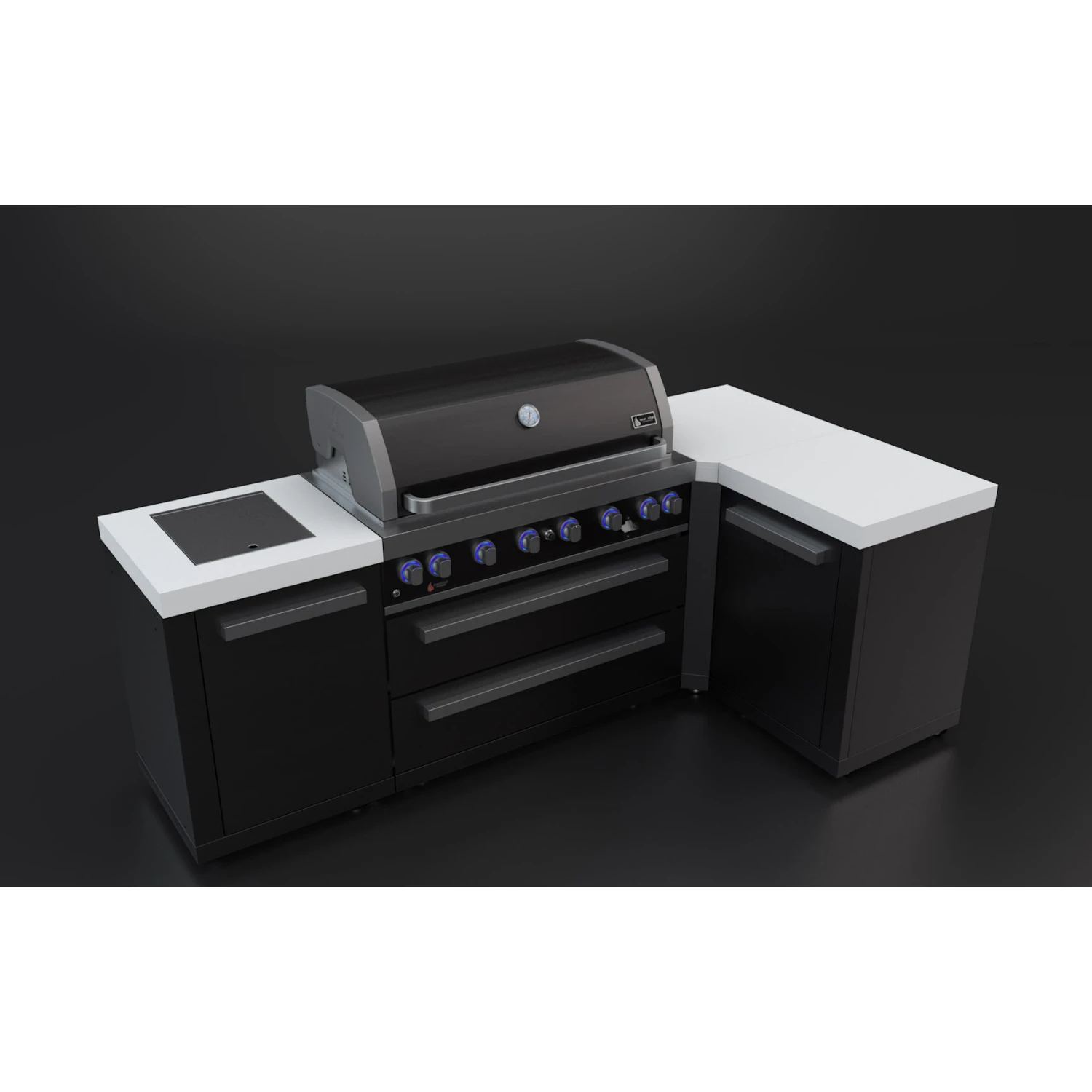 Mont Alpi 805 Black Stainless Steel BBQ Grill Island With 90 Degree Corner - MAi805-BSS90C 7 Mont Alpi 805 Black Stainless Steel BBQ Grill Island With 90 Degree Corner - MAi805-BSS90C - Image 5