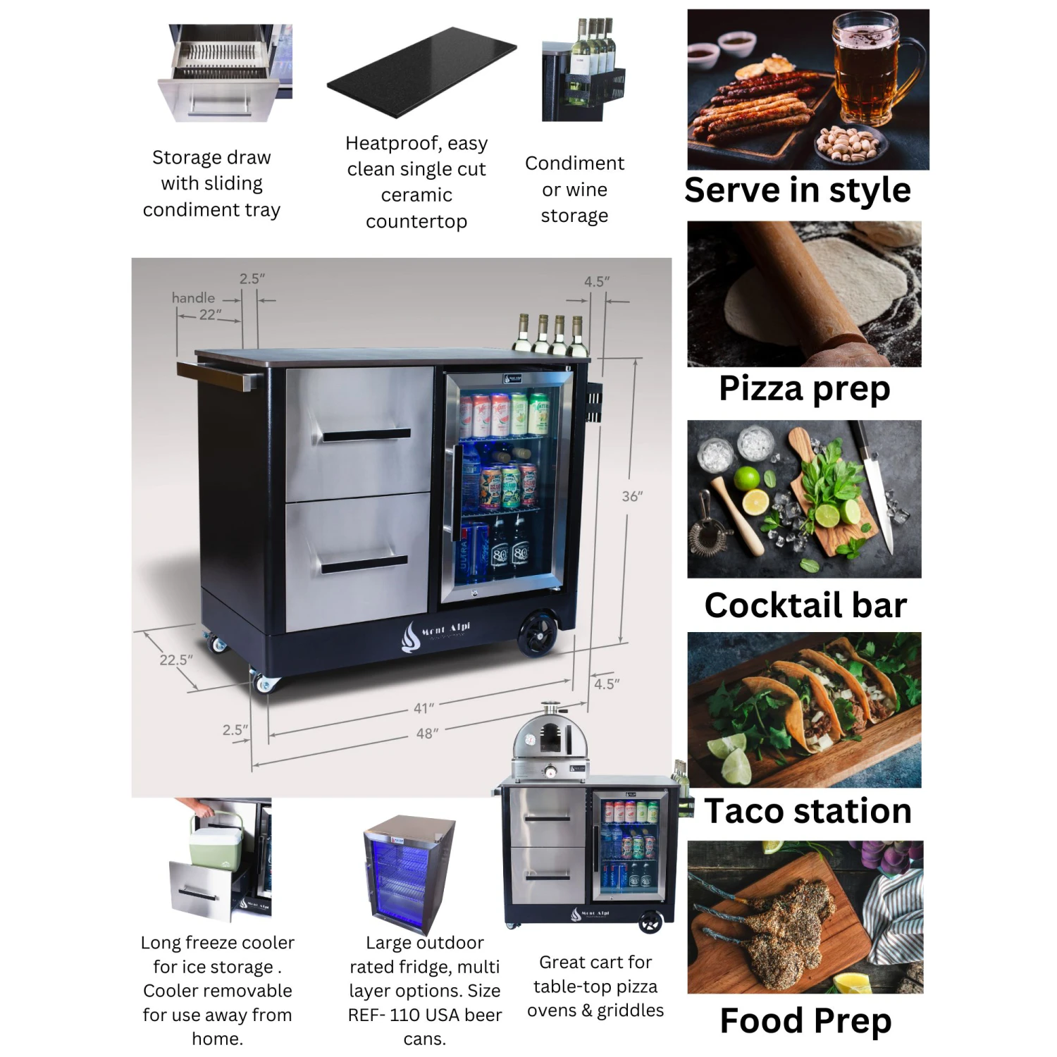 Mont Alpi Mobile Outdoor Prep Center & Pizza Oven Combo - MAPCL + MAPZ-SS 7 Mont Alpi Mobile Outdoor Prep Center & Pizza Oven Combo - MAPCL + MAPZ-SS - Image 5